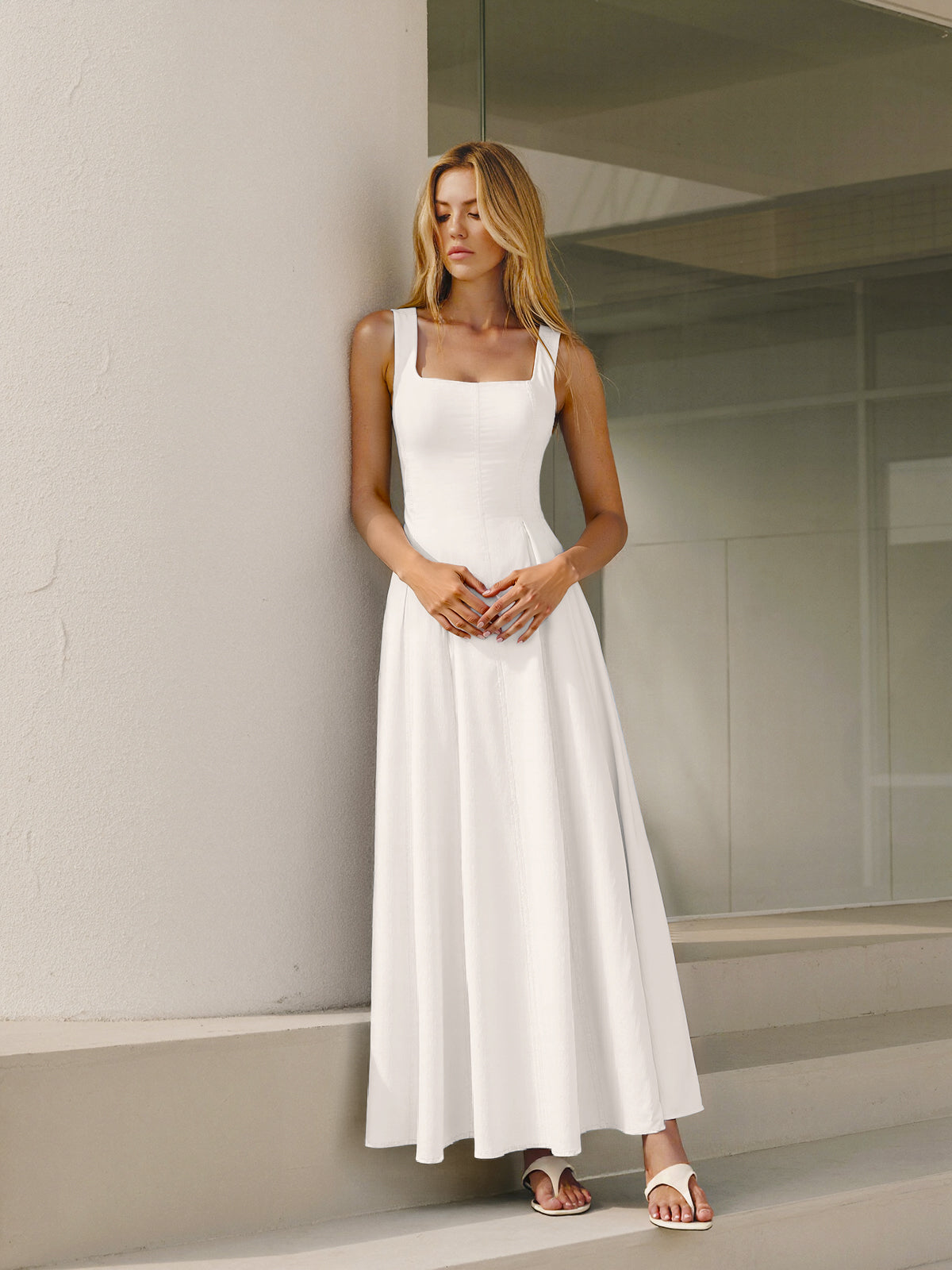 Vestido Largo Espalda Descubierta Con Cordones
