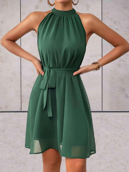 Vestido Elegante Sin Mangas Cuello Halter