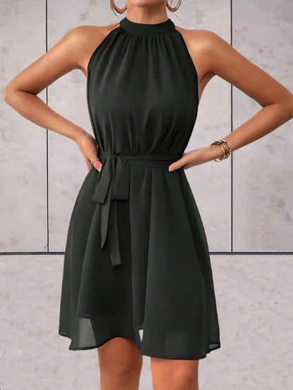 Vestido Elegante Sin Mangas Cuello Halter