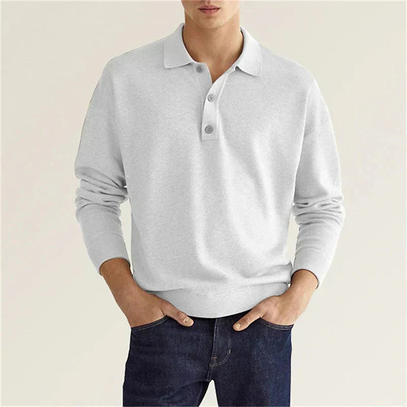 Camisa Polo Elegante Hombre Manga Larga
