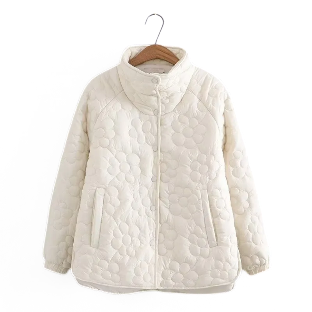 Abrigo Invierno Mujer Floral Elegante