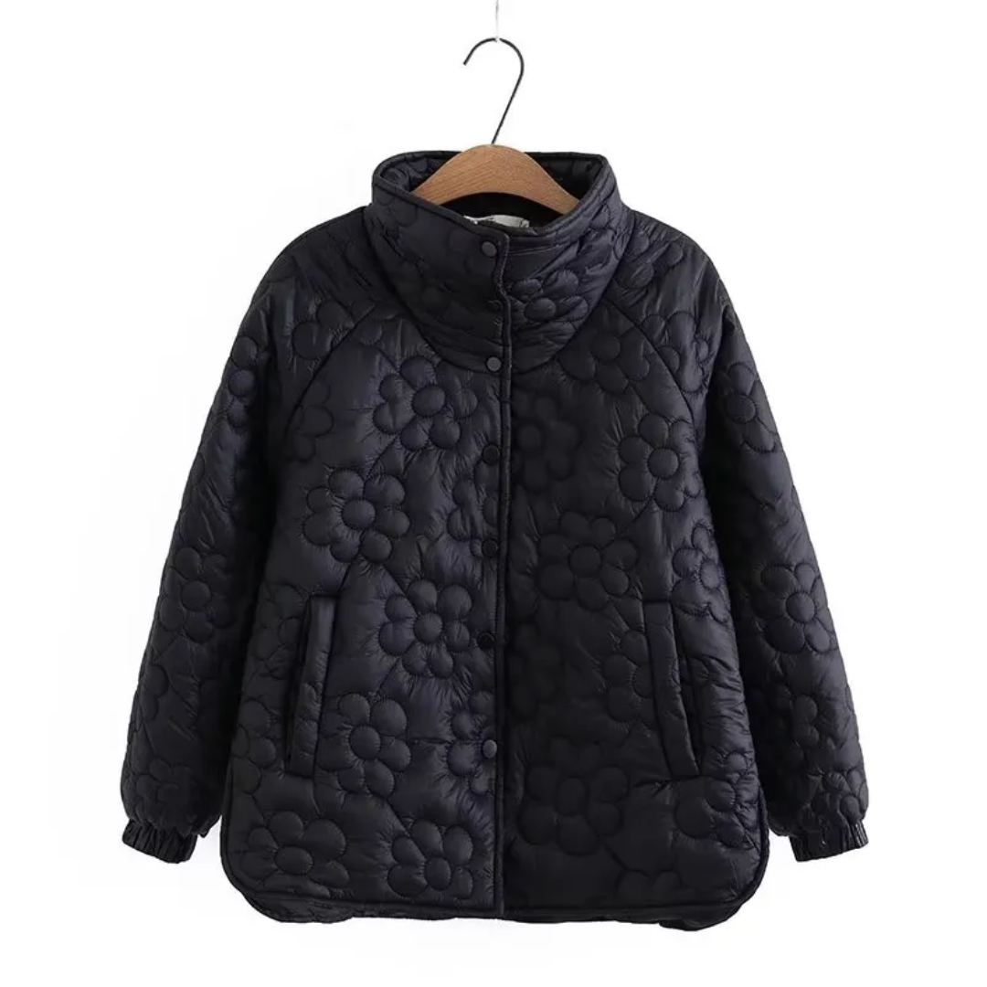 Abrigo Invierno Mujer Floral Elegante