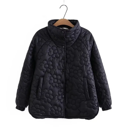 Abrigo Invierno Mujer Floral Elegante