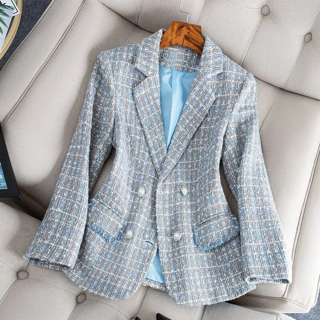 Chaquetilla Cuadros Elegante Mujer