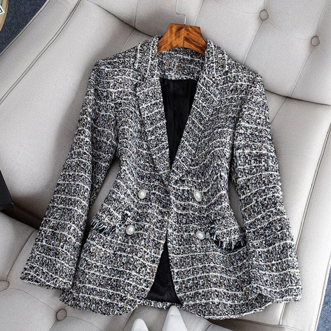 Chaquetilla Cuadros Elegante Mujer - Vestiria