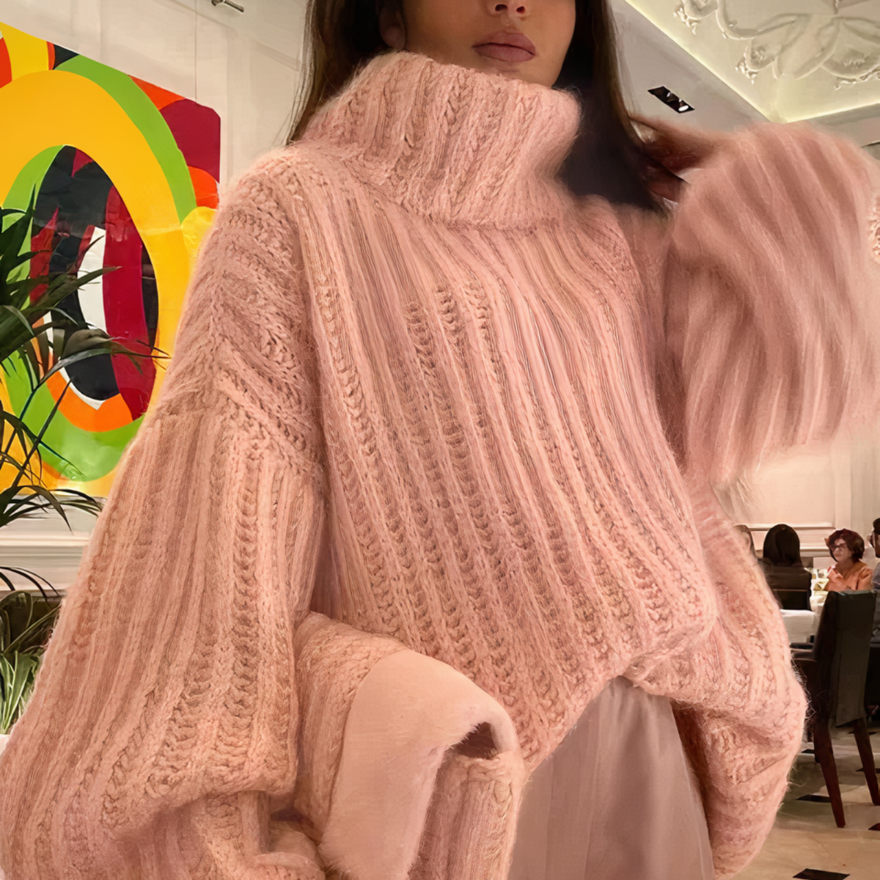 Sudadera de punto suave y acogedora