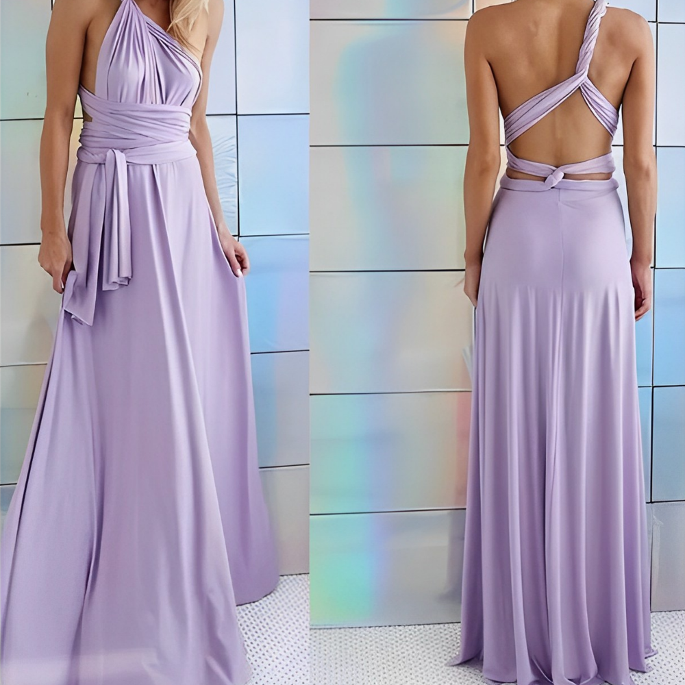 Vestido Largo Elegante Espalda Abierta Mujer