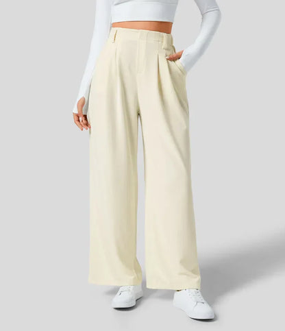 Pantalón Mujer Alto Cintura Ancha Elegante
