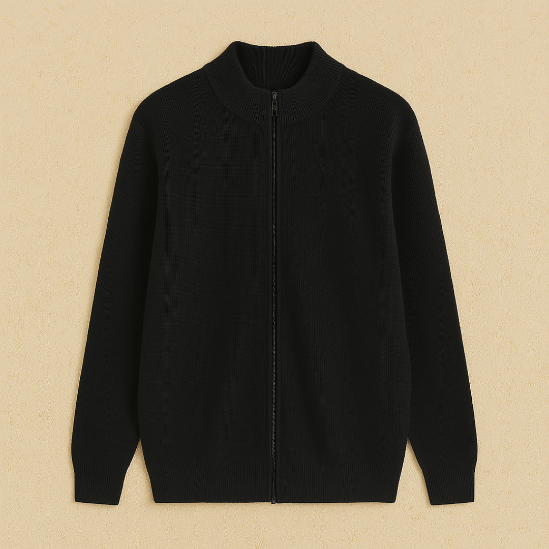 Chaqueta de punto hombre manga larga cierre cremallera