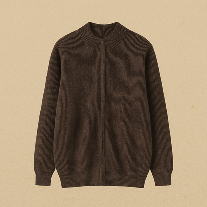 Chaqueta de punto hombre manga larga cierre cremallera