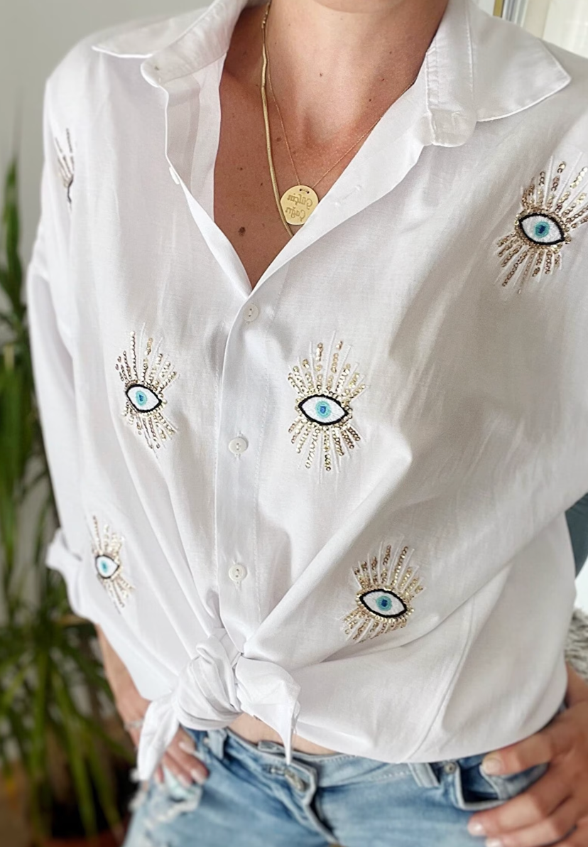 Blusa Mujer Estampado Diseño Ojos Originales - Vestiria