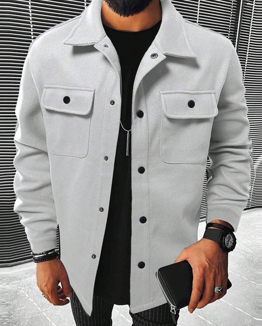 Chaquetón casual con bolsillos laterales
