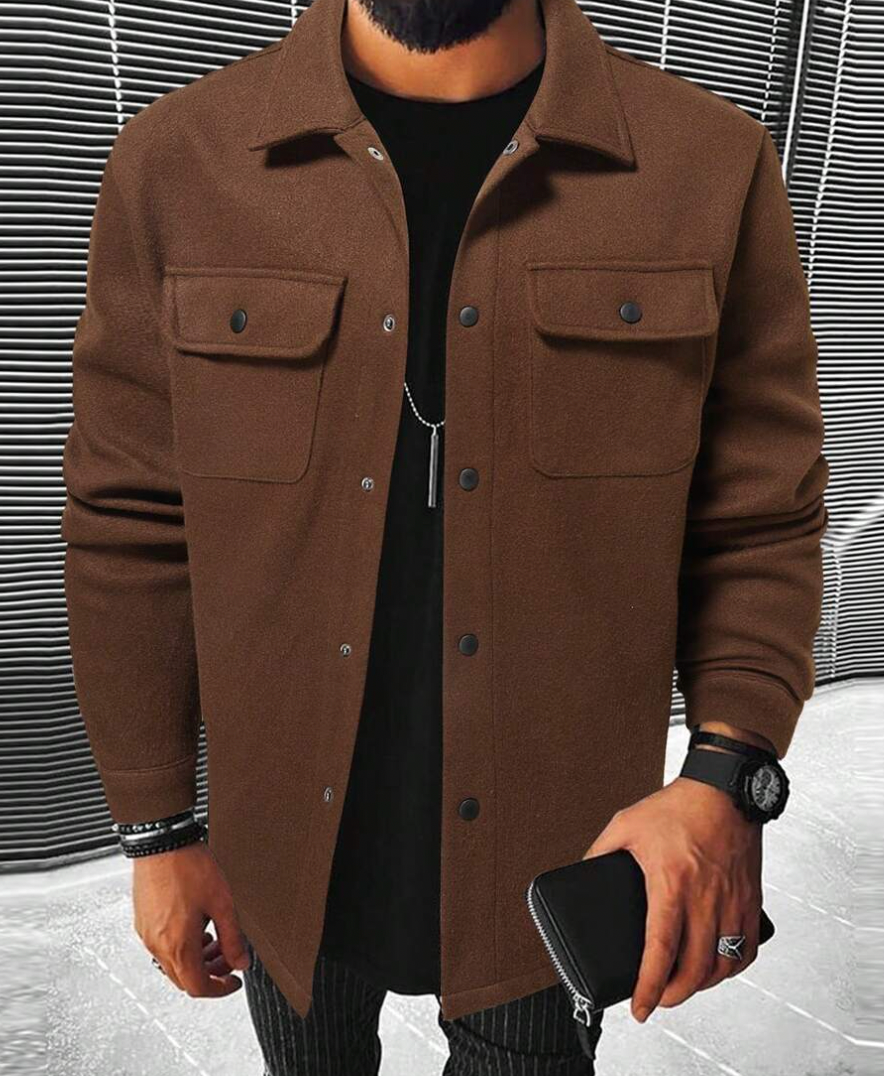 Chaquetón casual con bolsillos laterales
