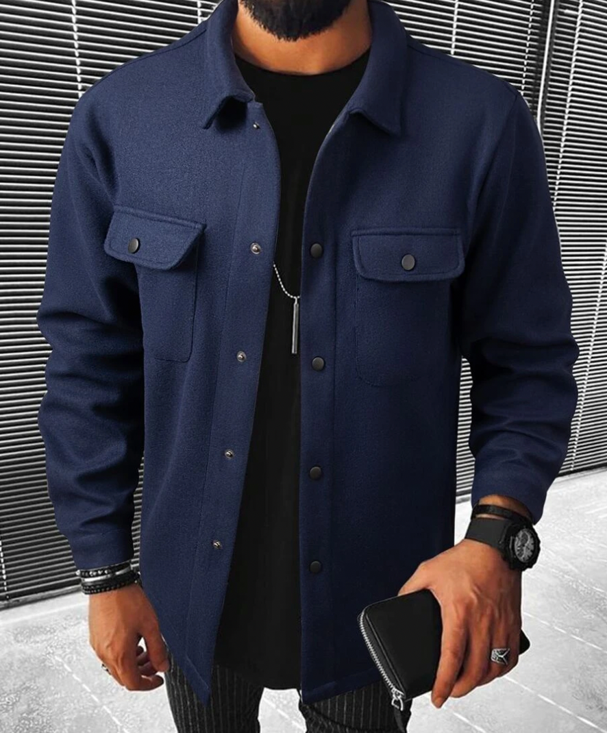 Chaquetón casual con bolsillos laterales