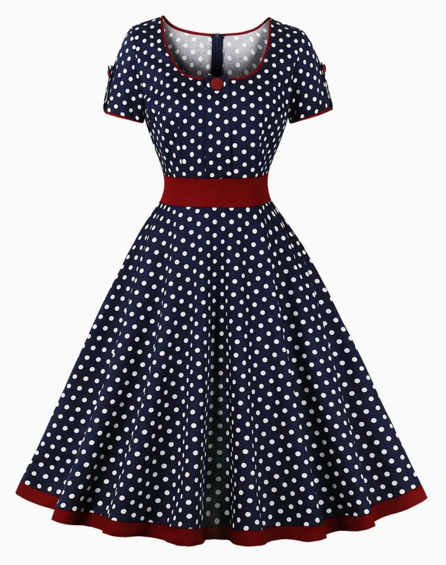Vestido Floral Estilo Retro Femenino