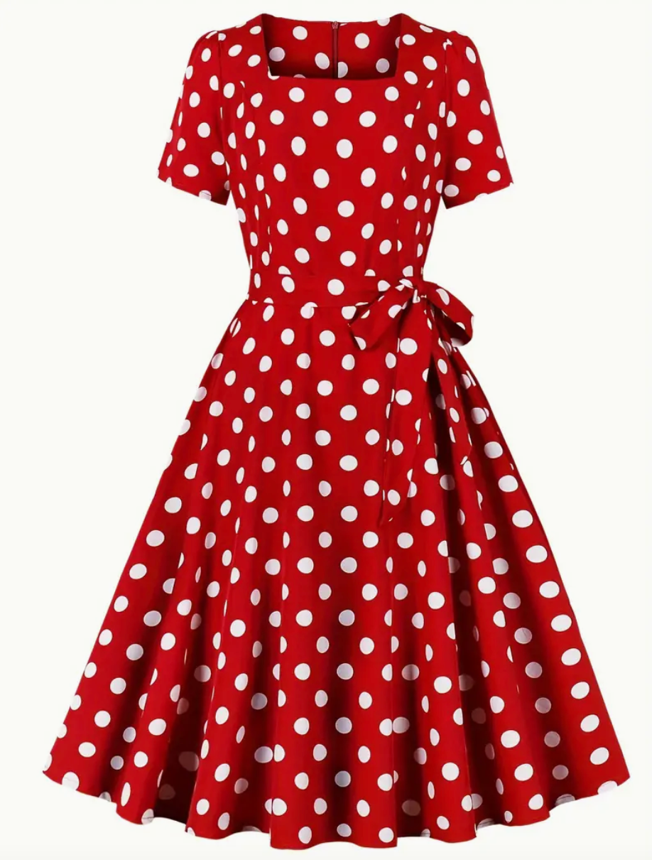 Vestido de Lunares Clásico Floral Primavera - Vestiria