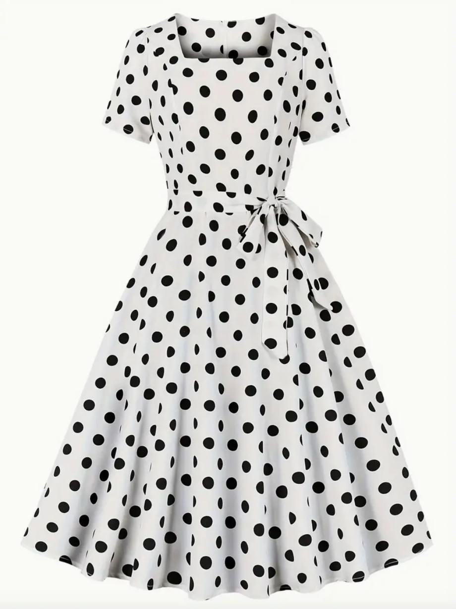 Vestido de Lunares Clásico Floral Primavera