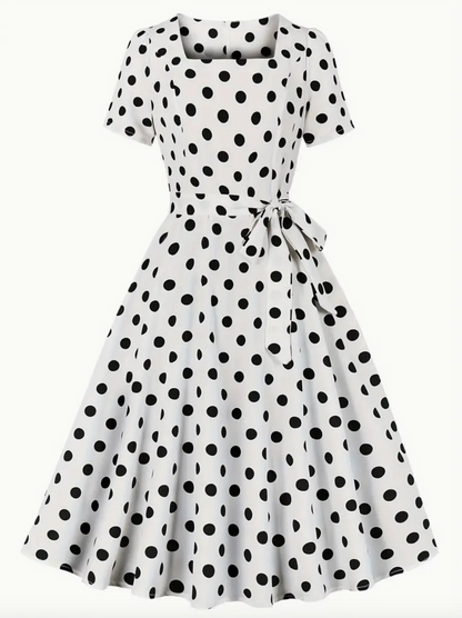 Vestido de Lunares Clásico Floral Primavera