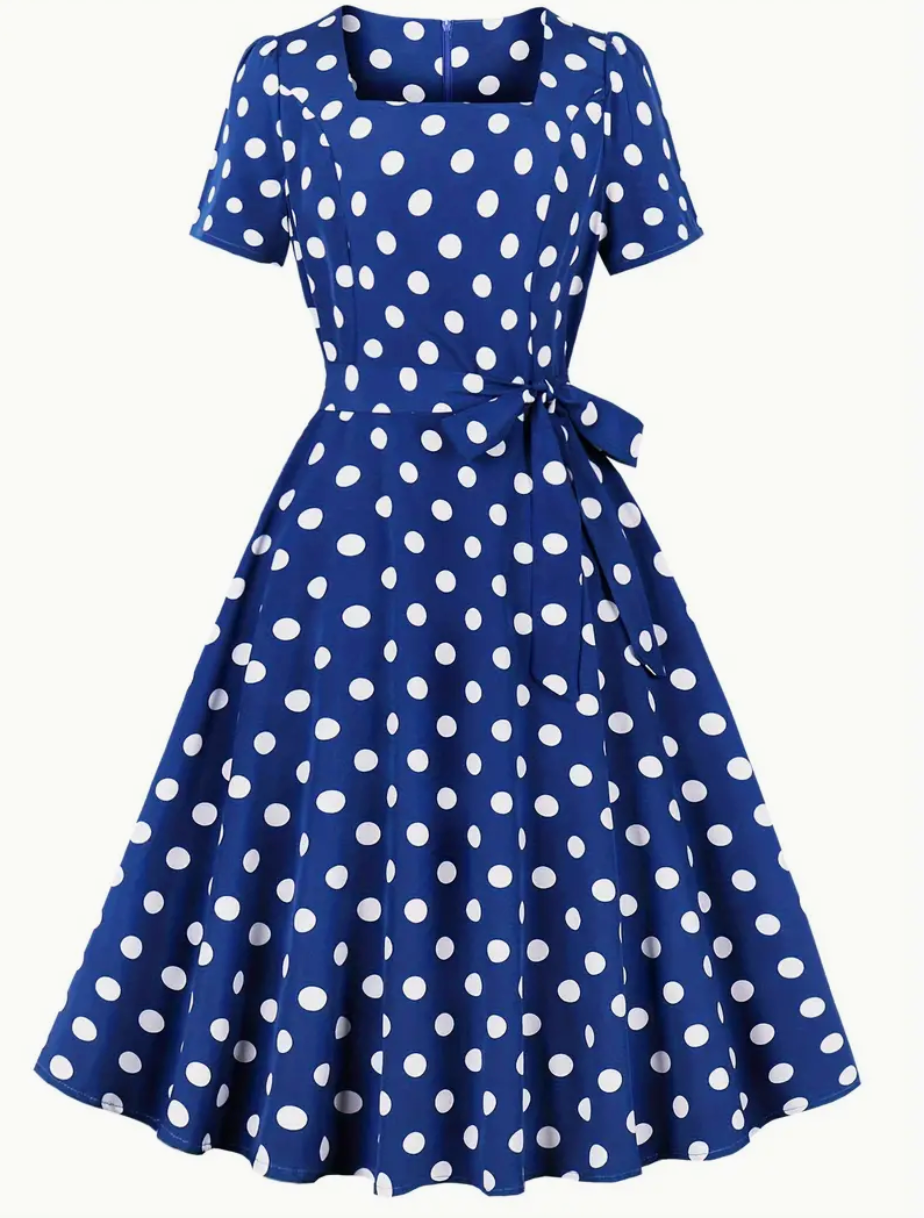 Vestido de Lunares Clásico Floral Primavera
