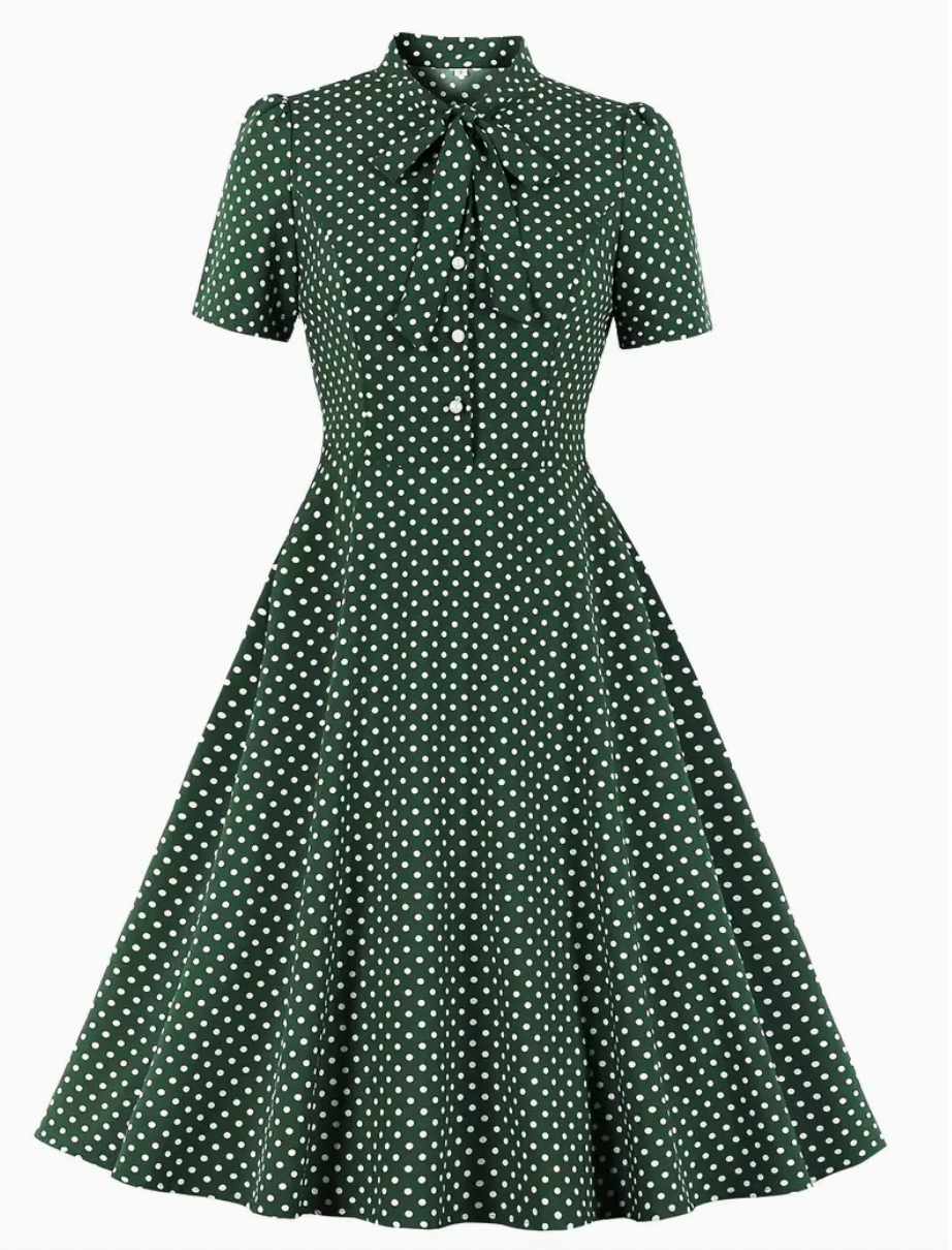 Vestido de Florecillas Estampado Retro Femenino - Vestiria