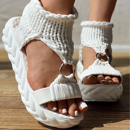 Sandalias de Plataforma Ganchillo Chic - Vestiria