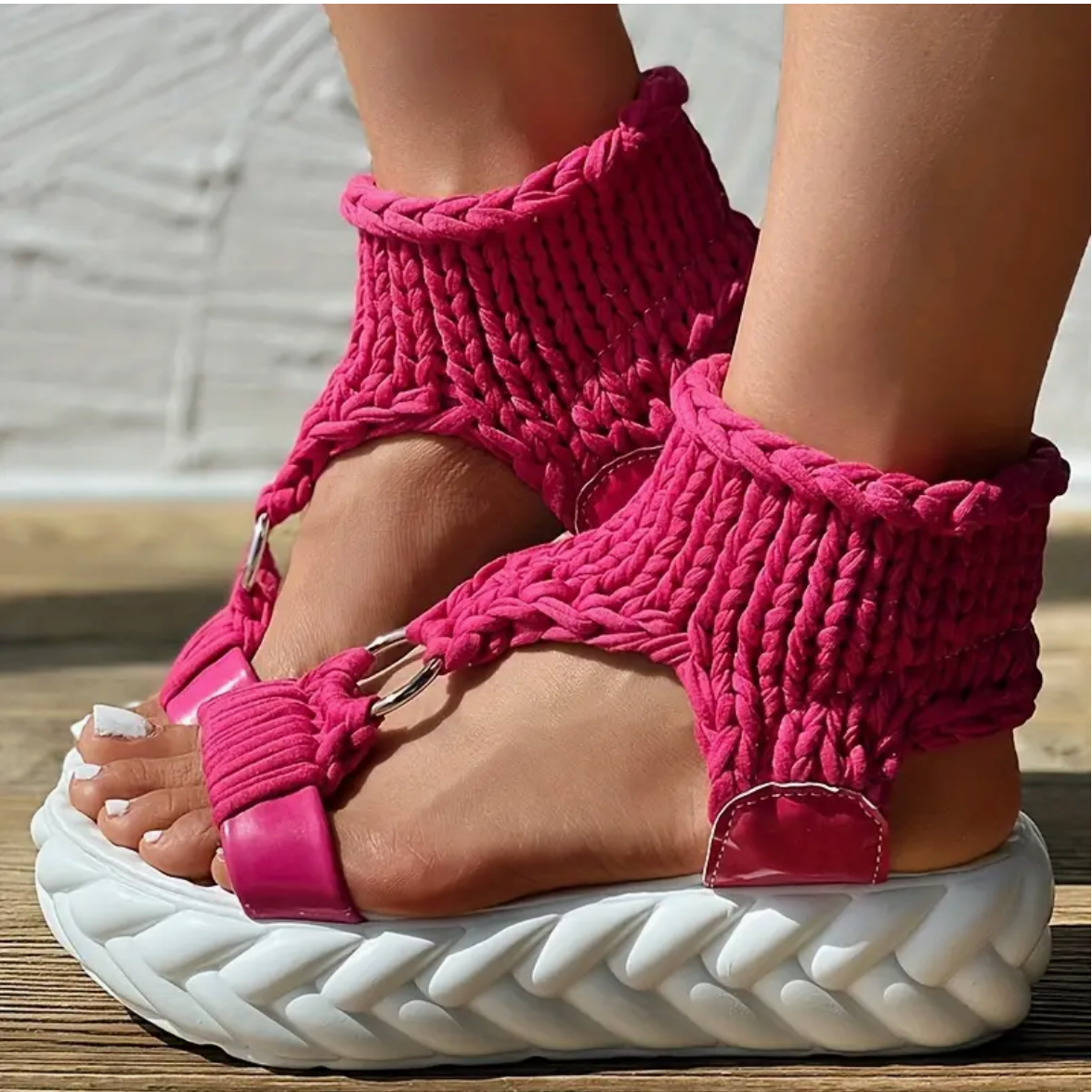 Sandalias de Plataforma Ganchillo Chic