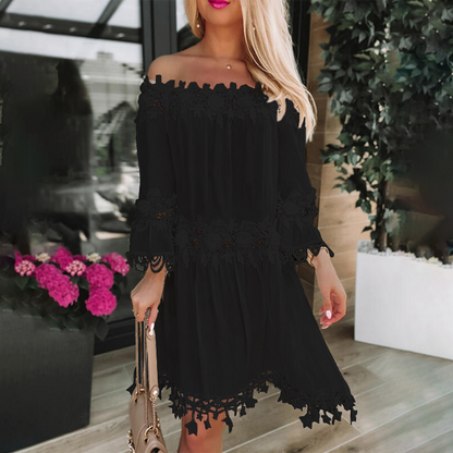 Vestido sin Hombros Chic Mujer - Vestiria
