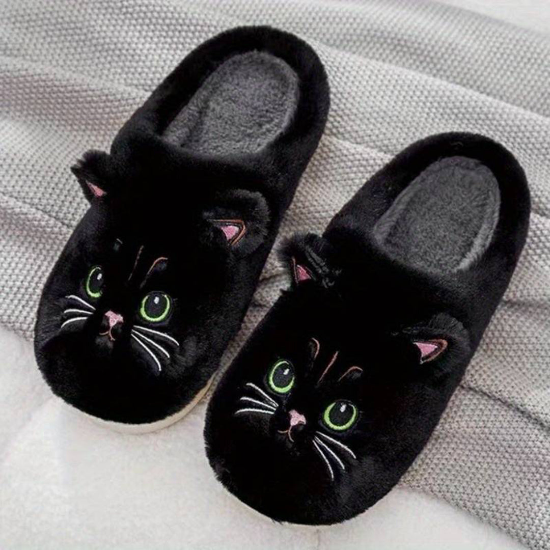 Pantuflas gato suaves y cálidas para mujer