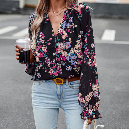 Blusa Florales Mujer Estilo Clásico