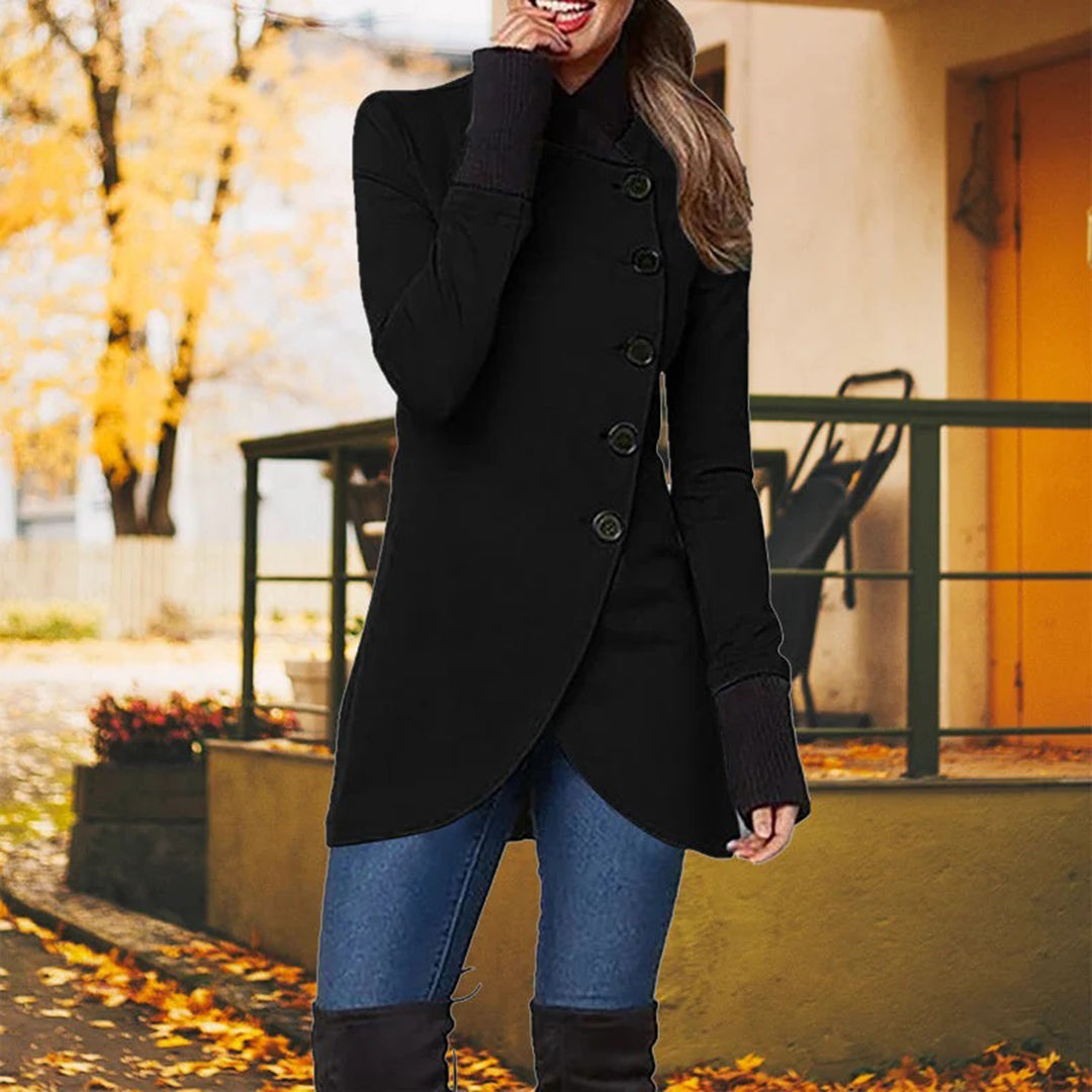 Chaqueta Mujer Asimétrica Botones Elegante