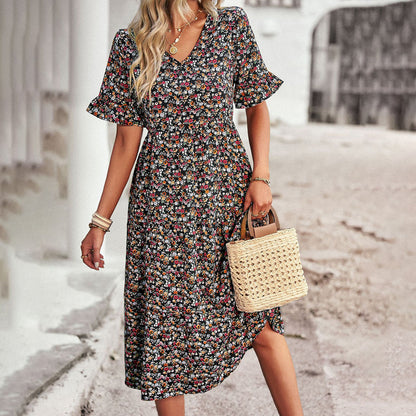 Vestido Midi Florido Elegante