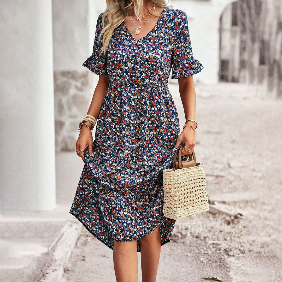 Vestido Midi Florido Elegante
