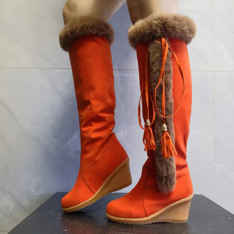 Botas Invierno Felpa Altas Cálidas