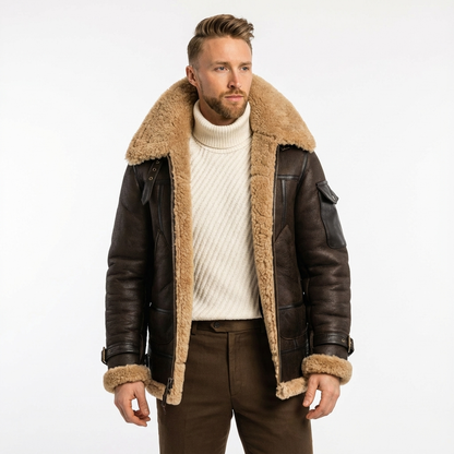 Chaqueta de Cuero para Hombre Estilo Aviador - Clara Moda