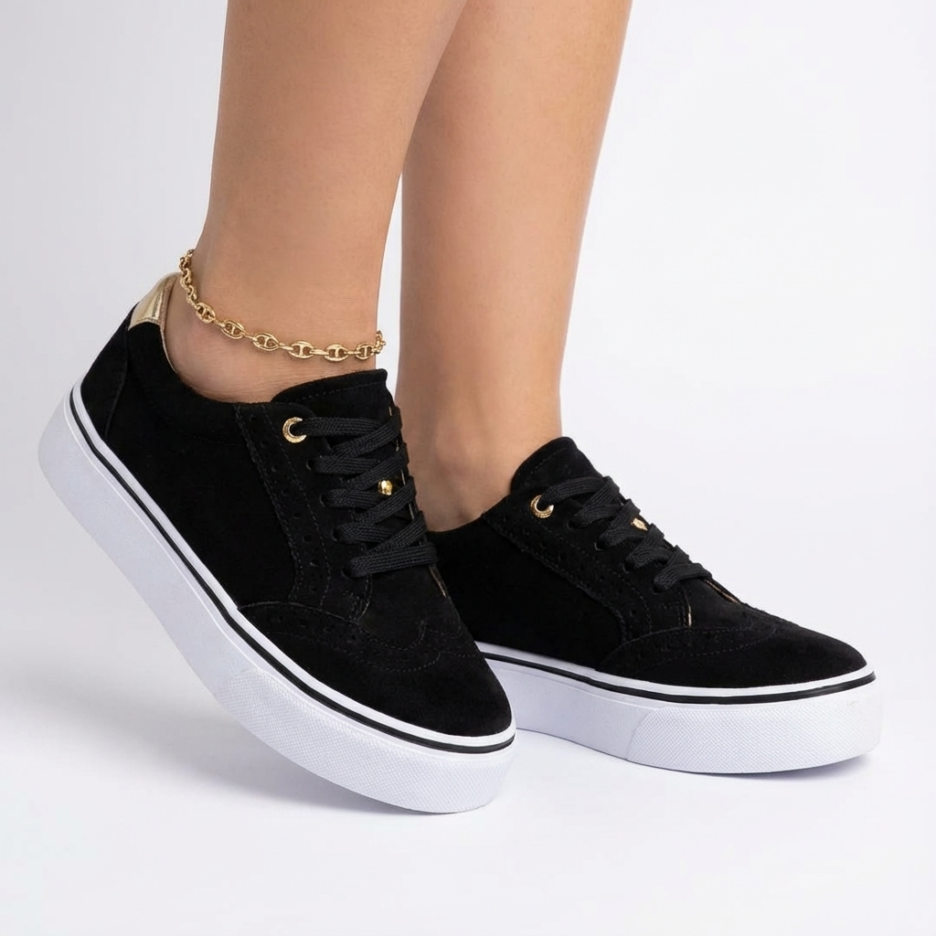 Zapatillas Plataforma Mujer con Cordones Elevadas - Clara Moda