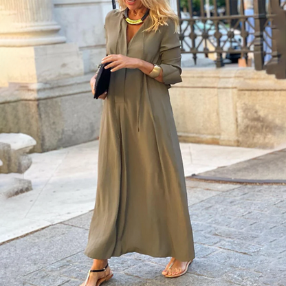 Vestido Maxi Elegante Manga Larga