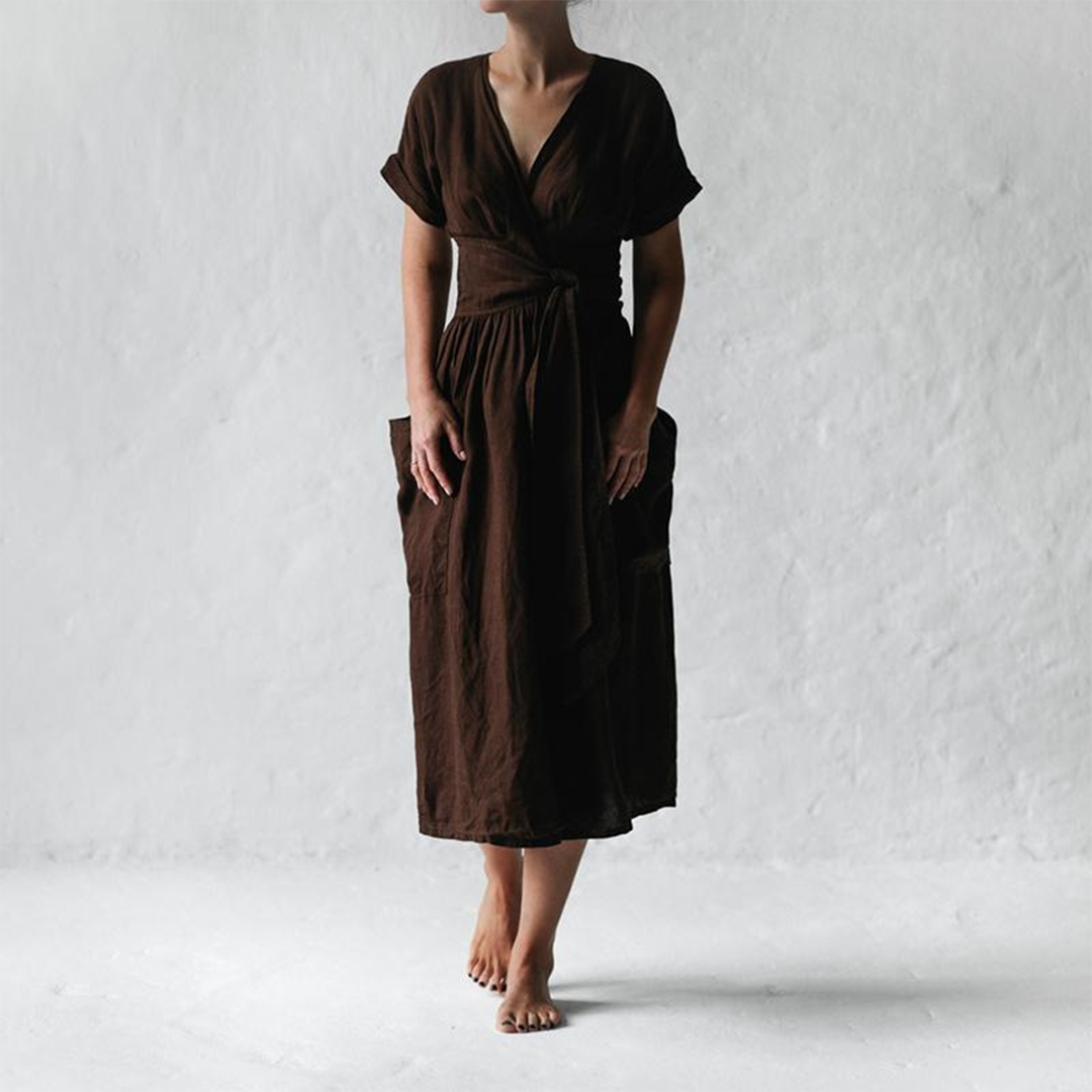 Vestido Casual Cuello en V Mujer