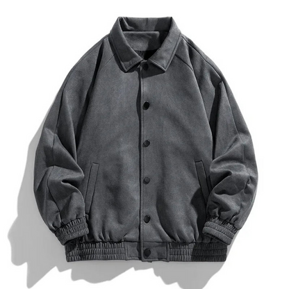 Chaqueta Bomber Grande Hombre Cierre Botones