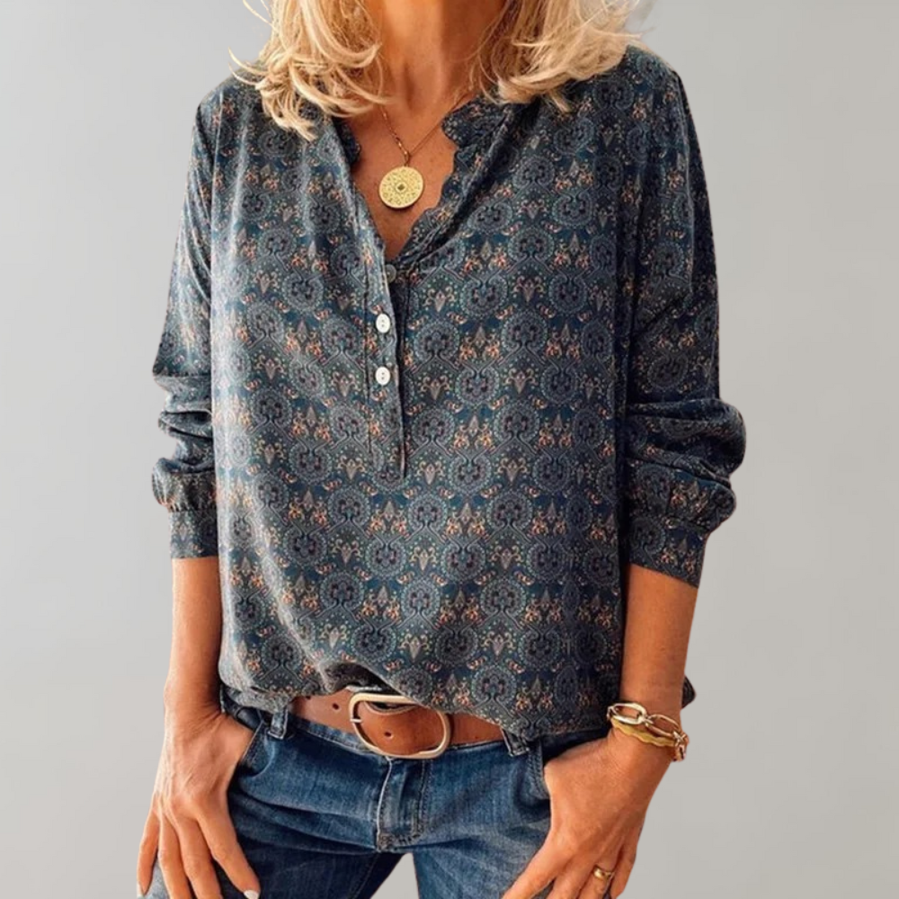 Blusa suave retro elegante - Vestiria