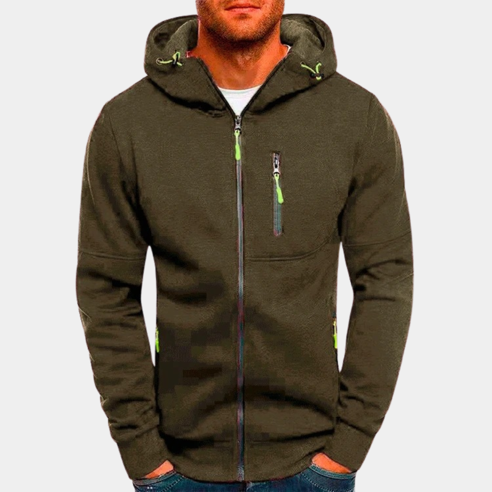 Sudadera Hombre Deportiva con Capucha Cremallera