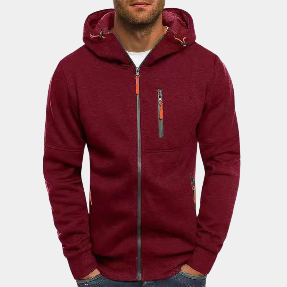 Sudadera Hombre Deportiva con Capucha Cremallera