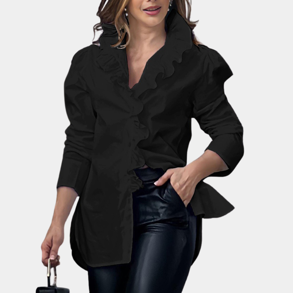 Blusa Mujer Volantes Elegante Larga - Vestiria