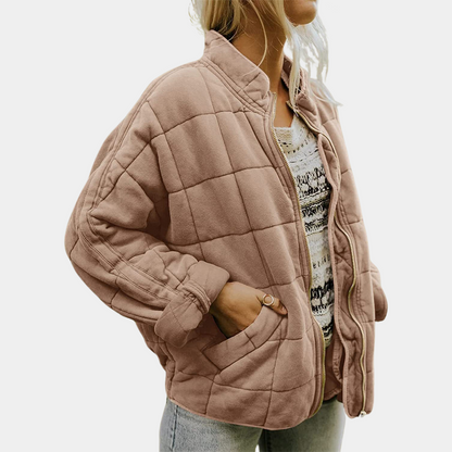Chaqueta abrigada deportiva con cremallera mujer