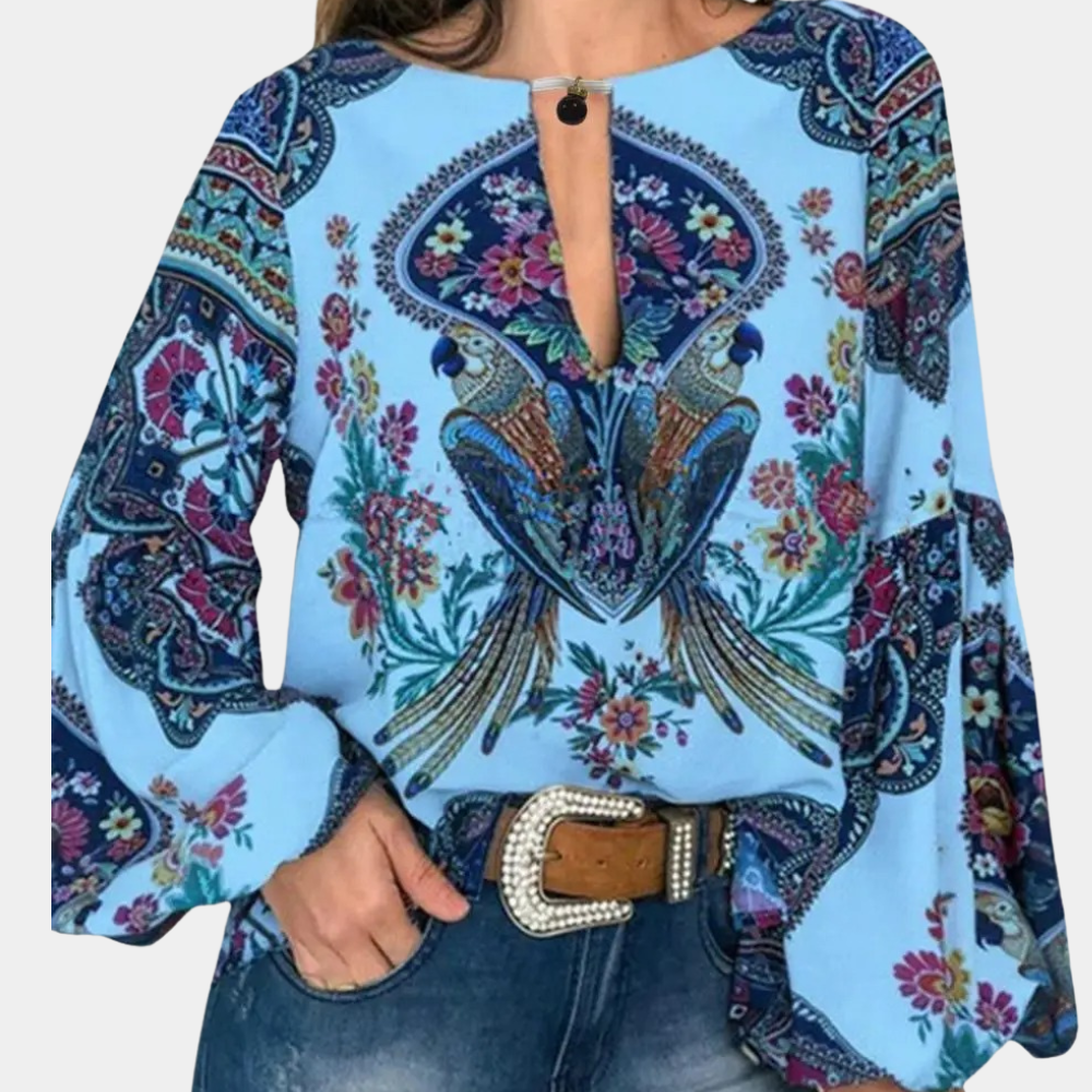 Blusa Floral Mujer Estilo Clásico