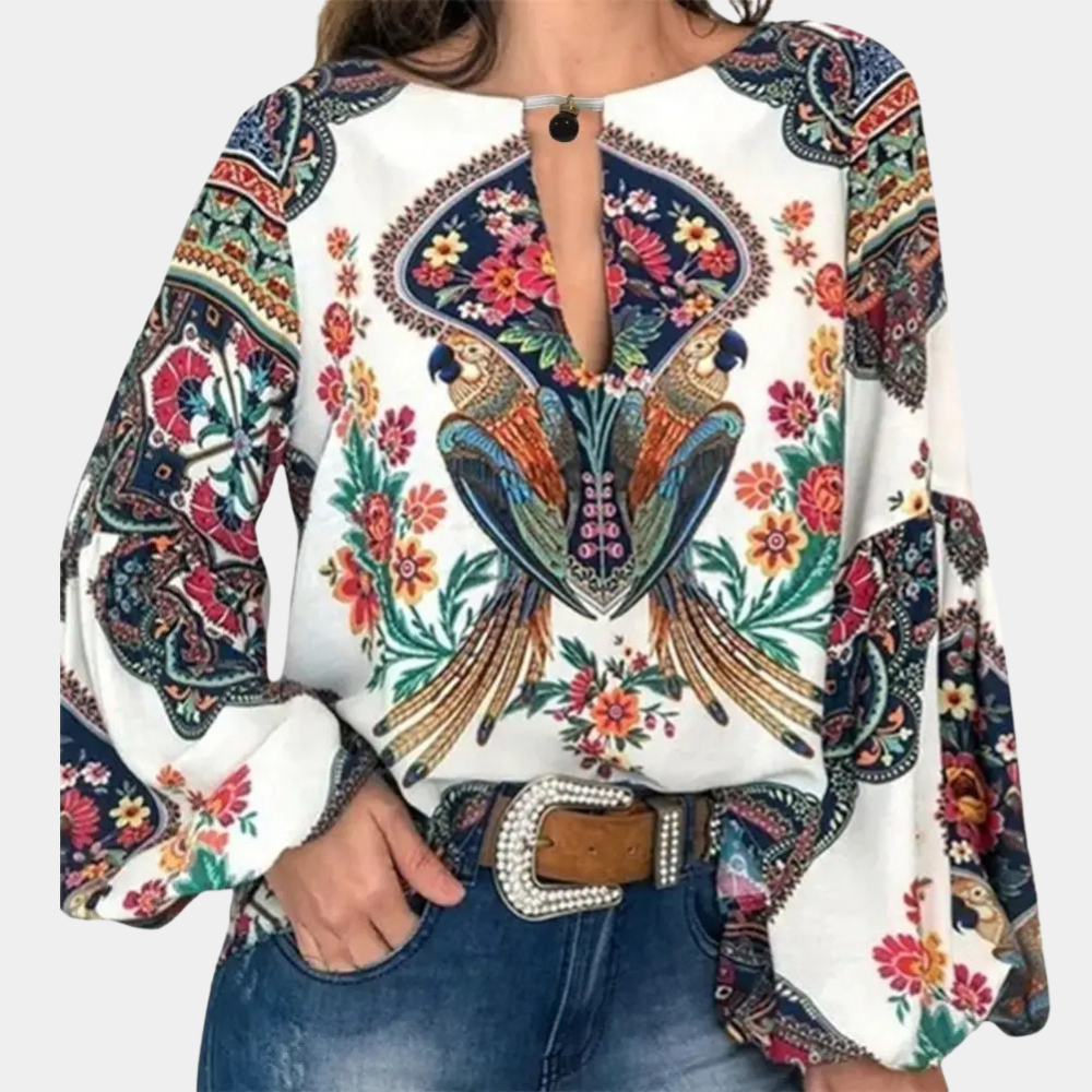 Blusa Floral Mujer Estilo Clásico