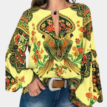 Blusa Floral Mujer Estilo Clásico