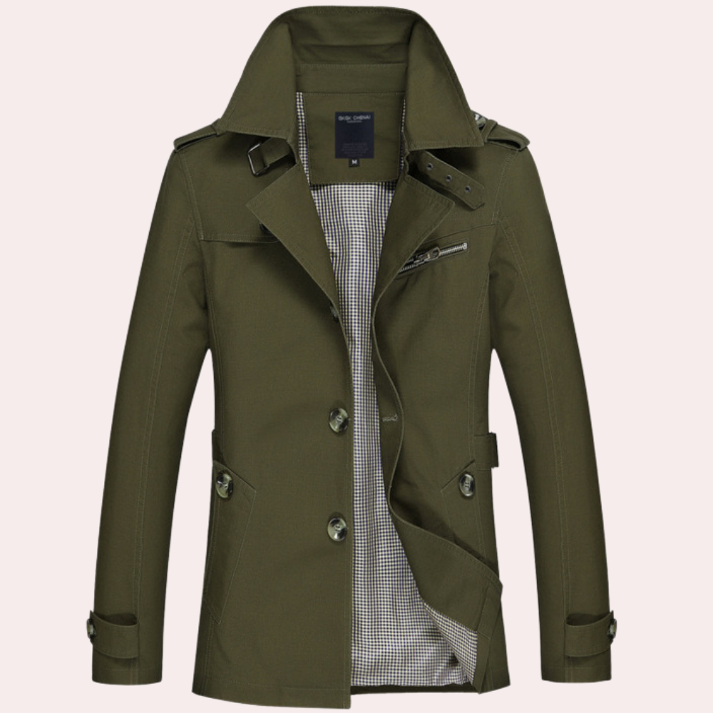 Abrigo Trench Hombre Invierno Clásico