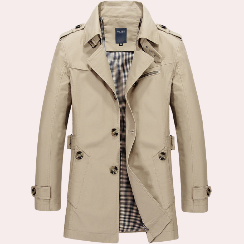 Abrigo Trench Hombre Invierno Clásico
