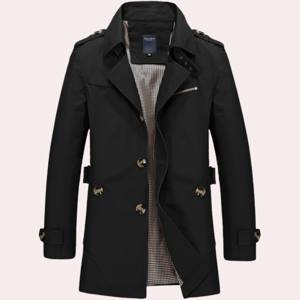 Abrigo Trench Hombre Invierno Clásico