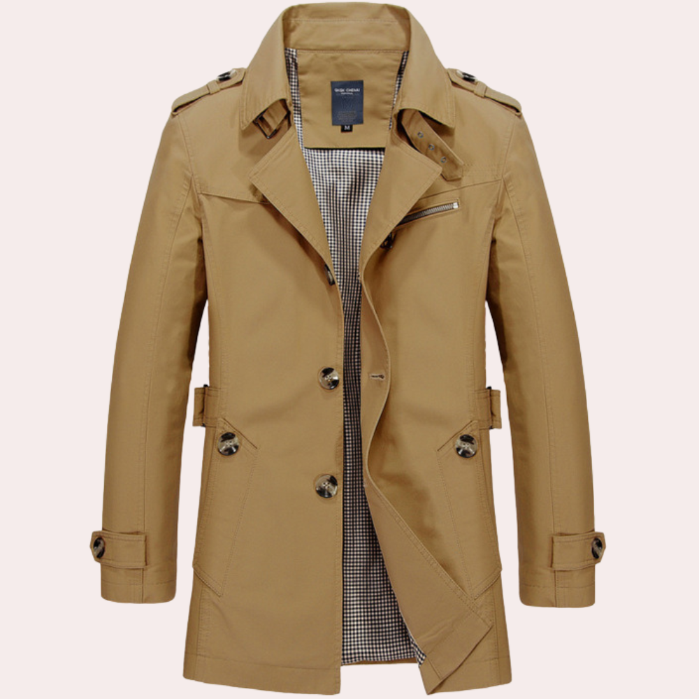 Abrigo Trench Hombre Invierno Clásico